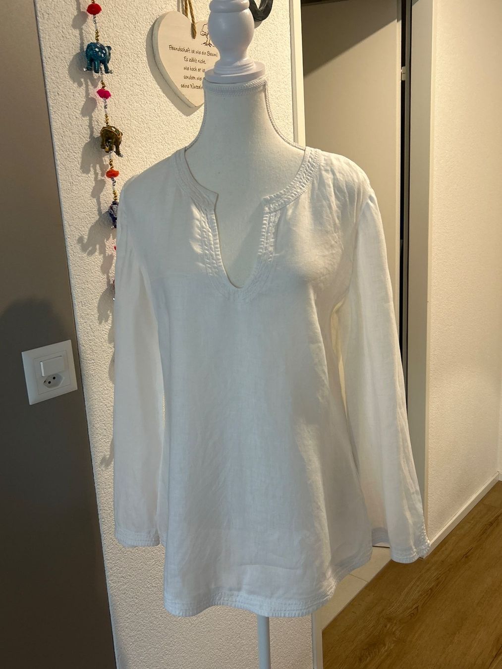 Globus Camicette: Damenbluse cremfarbig100% Leinen von Globus Essentials Gr.38 – Usato da Brunnen venduto da Nala2929 3
