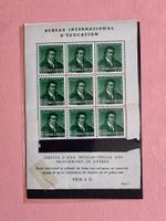 Teilbogen III grün Vorläufer BIE-Marken Genf 1940