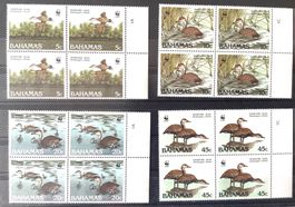 Bahamas 1988 Gänse 4er WWF Vögel Mi-Nr. 672-75 ** 100 .€