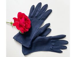 Handschuhe dunkelblau Nylon Netz Gr. 7.5 VINTAGE 1960s