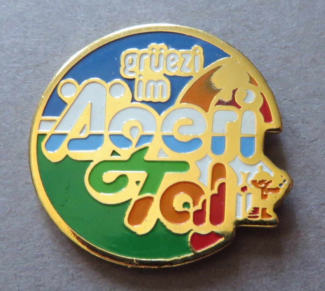 Plaketten & Abzeichen: PIN, GRÜEZI IM ÄGERI TAL – Gebraucht aus Neuhausen von luckimucki