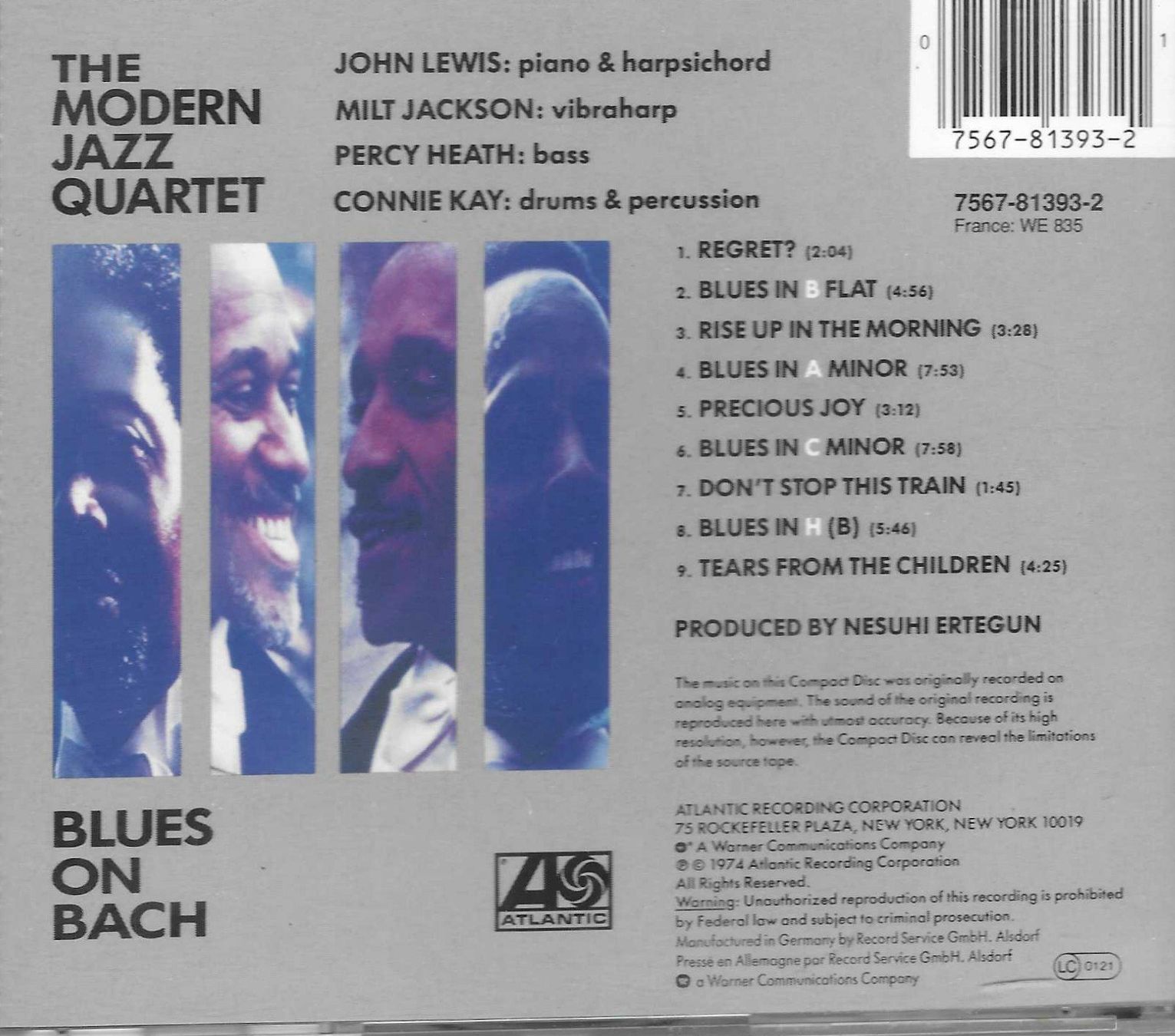 CDs: THE MODERN JAZZ QUARTET  -  BLUES ON BACH – D'occasion à Bex par Giorgiob 1