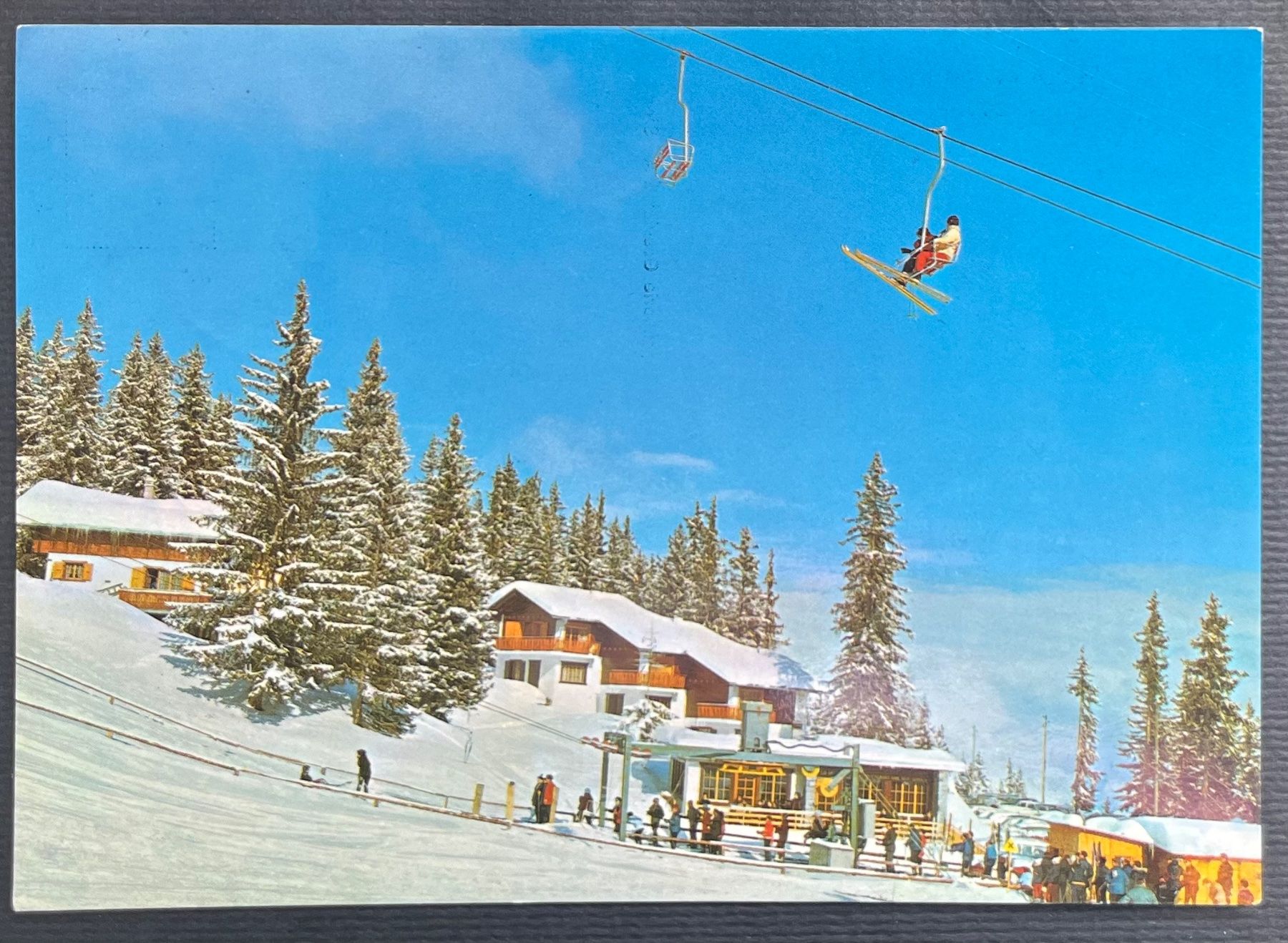Cartoline postali: Les Collons / Thyon, Teleski, Skilift ca. 1970 – Usato da Ostermundigen venduto da DaxKarten-75