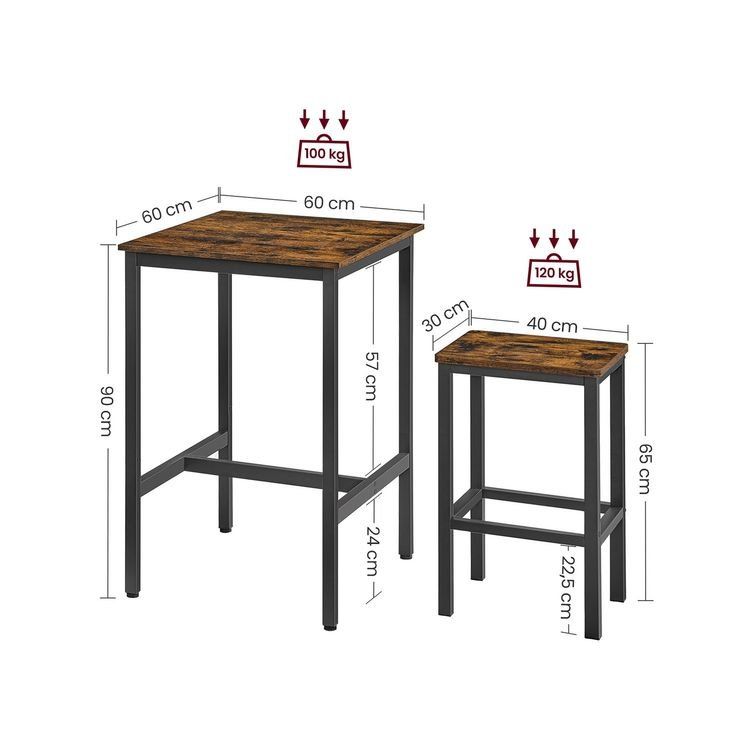 Tavoli: Bartisch mit Barhocker Set Küchentisch klein 60x60 SAPHIR – Nuovo e nell'imballaggio originale da Lachen SZ venduto da MAMORU-MOEBEL 4