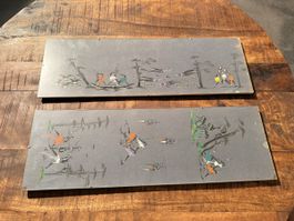 2er Set Vintage Bilder afrikanische Motive signiert 50er/60