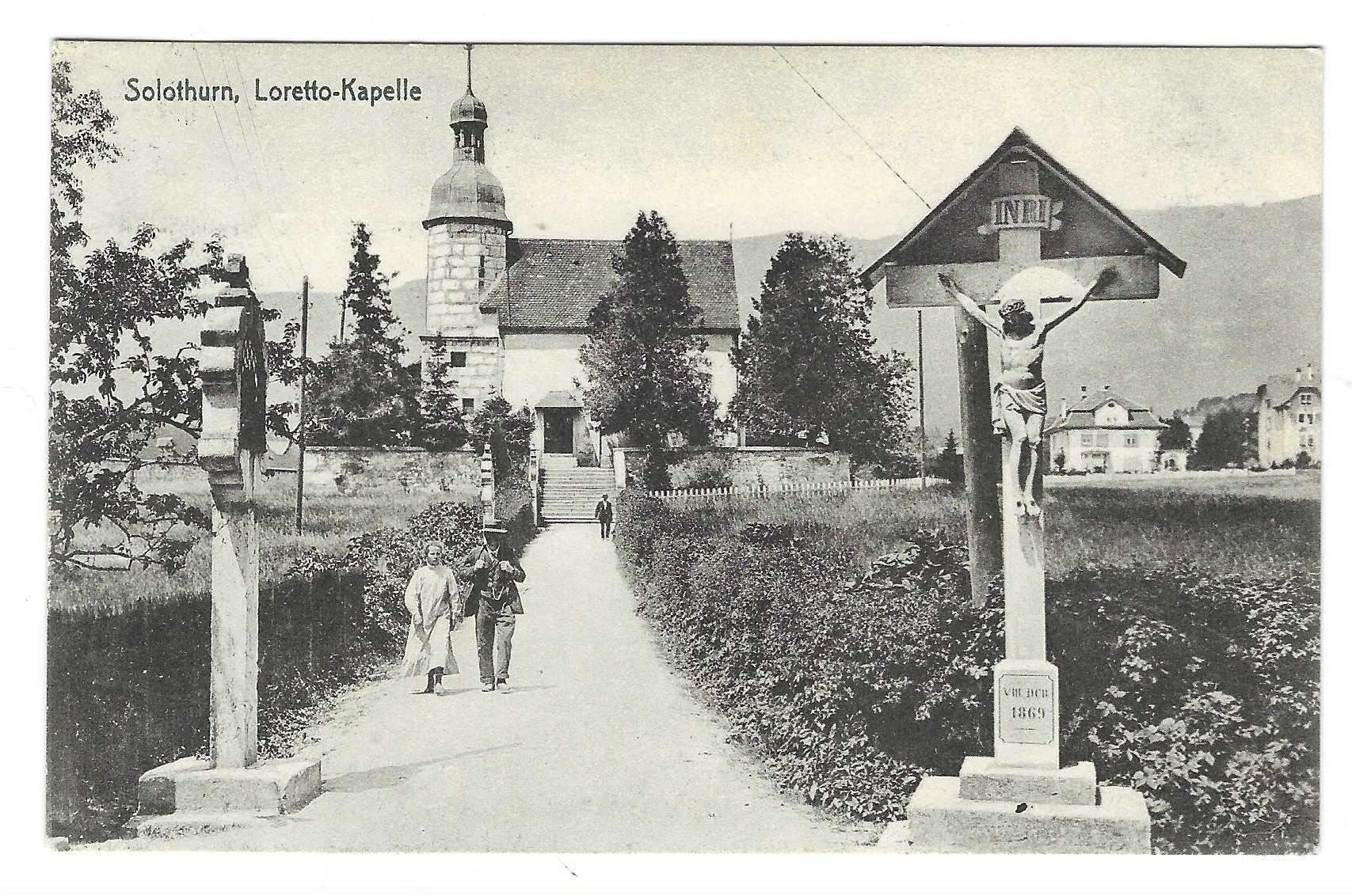 Cartoline postali: 10.12.1912 Solothurn/Leute bei Lorettokapelle – Usato da Zürich venduto da Hagliweg