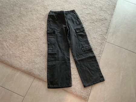 Damen Cargo Hose schwarz weit geschnitten Gr.38