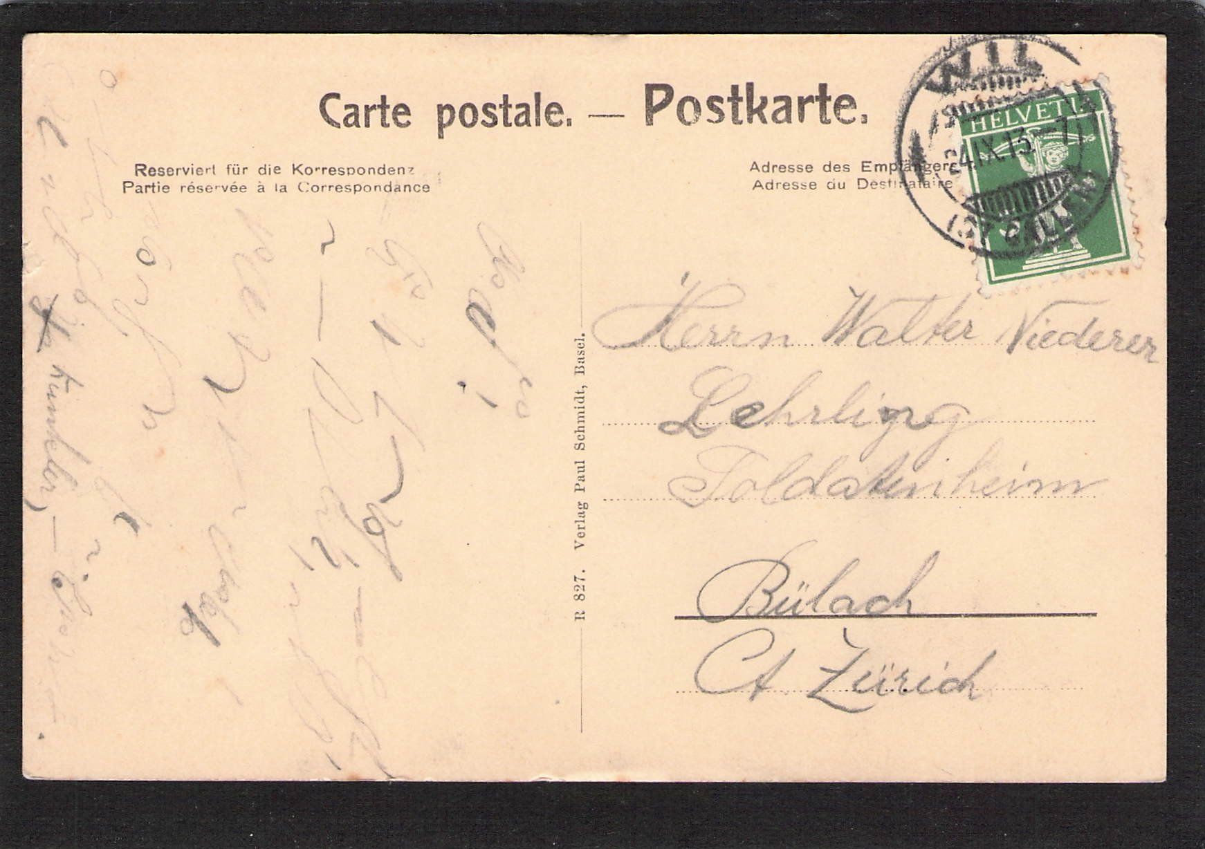 Cartoline postali: #Wil , Oberer Stadtteil , gel. 1913 – Usato da Reichenburg venduto da Pipo-67 1