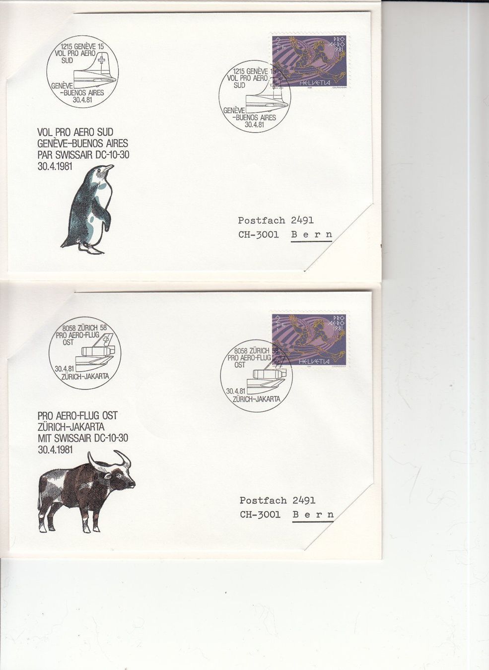 Alle Briefmarken: SBK F48 Flug-Souvenir 1981 – Gebraucht aus Bürglen TG von StampGraf 3