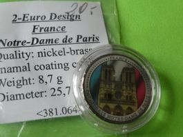 Frankreich Medaille 2-Euro Design Notre Dame Paris