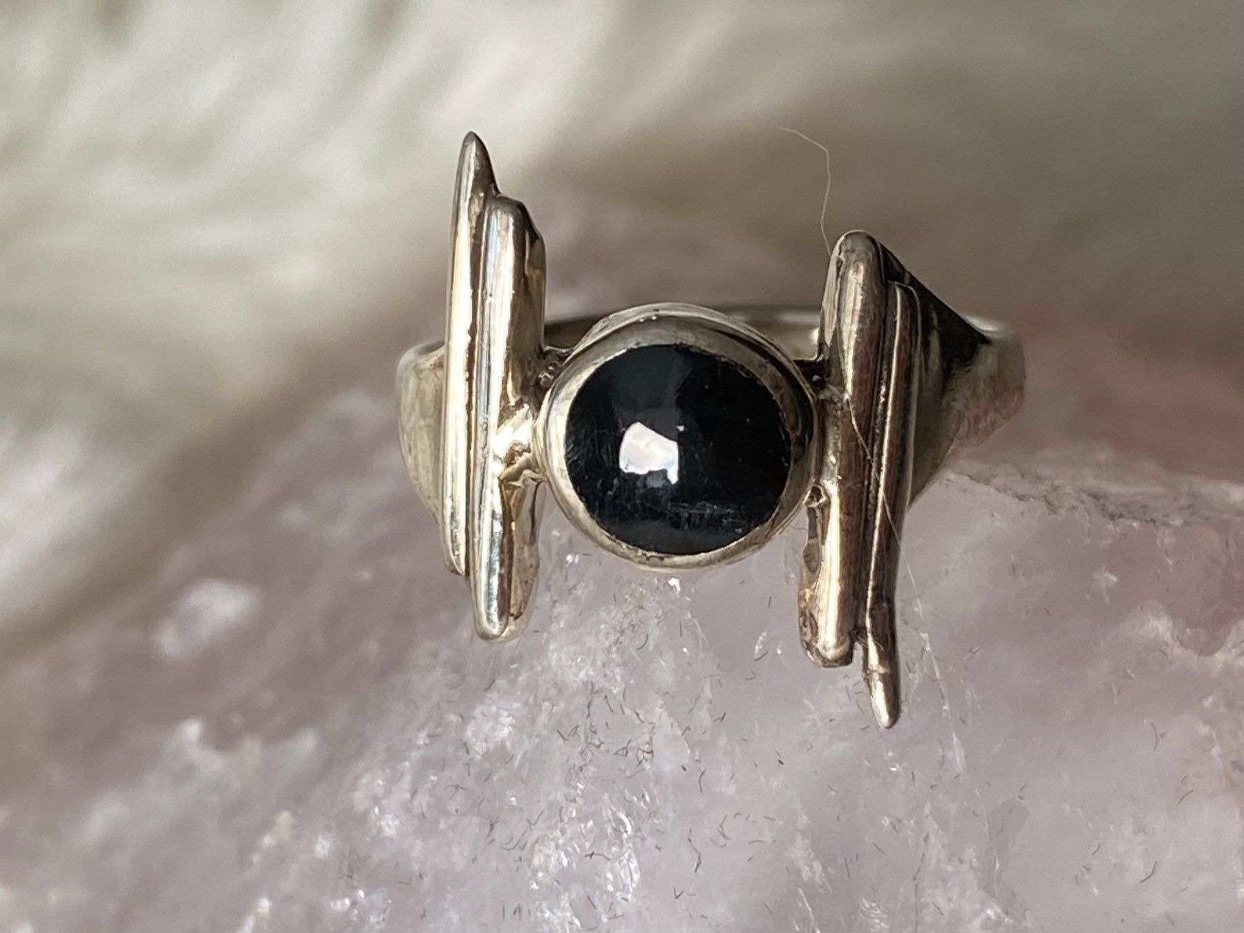 Bagues: Ring Silber 925 mit schwarzem Stein – D'occasion à Istighofen par Ringparadies