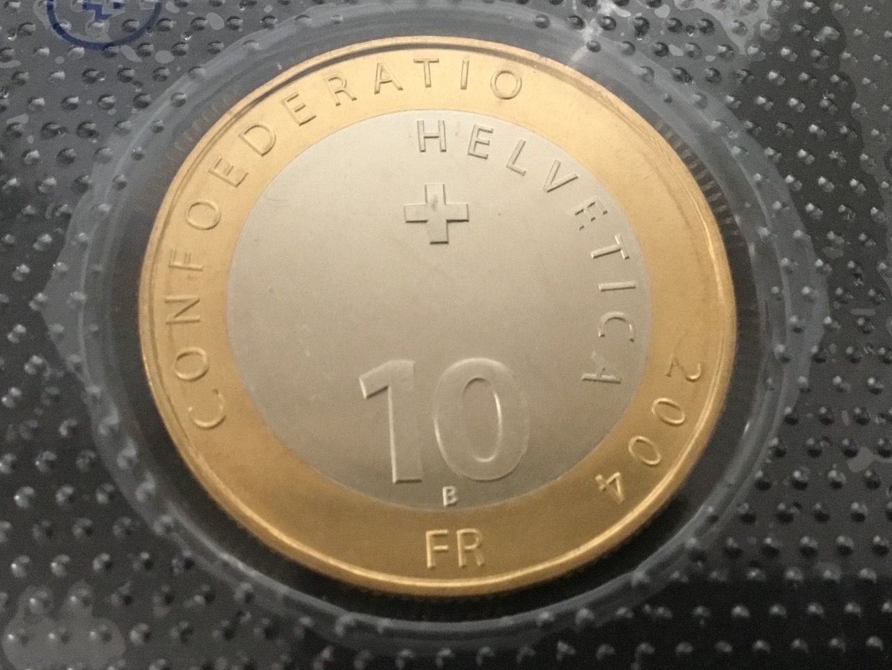 Tutti le monete: Sehr schöne 10 Franken Matterhorn 2004 – Nuovo e nell'imballaggio originale da St. Margrethen SG venduto da alfapeugeot10 2