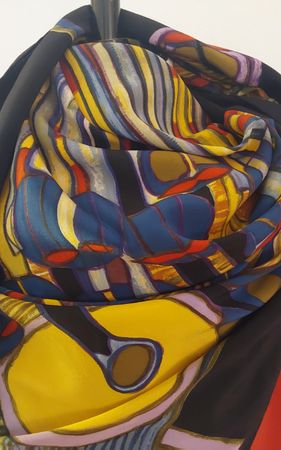 Seidenfoulard Motiv Hundertwasser Glarus/Como 
