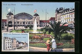 Basel, Bundesbahnhof, Hotel, Restaurant 