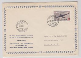 Poste aérienne n° 40 sur lettre Genève