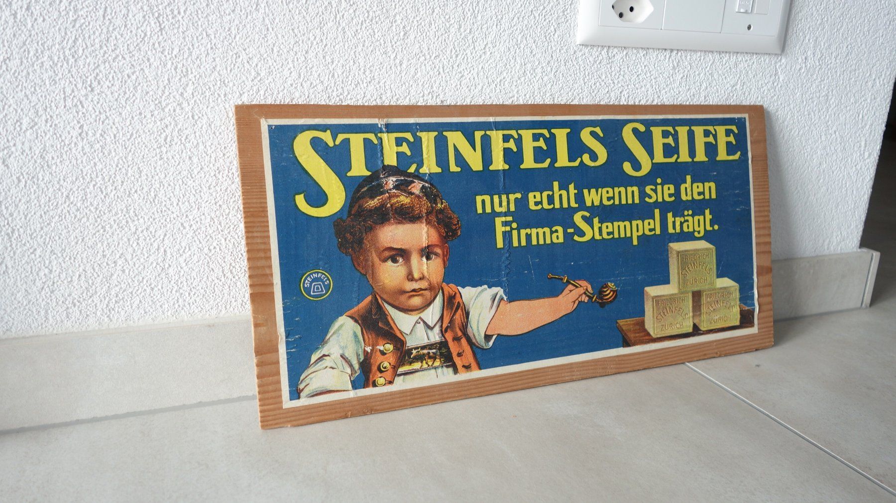 Insegne: STEINFELS SEIFE - WERBUNG - Appenzeller Knabe - Lindauerli – Usato da Ibach venduto da Ibanto 1