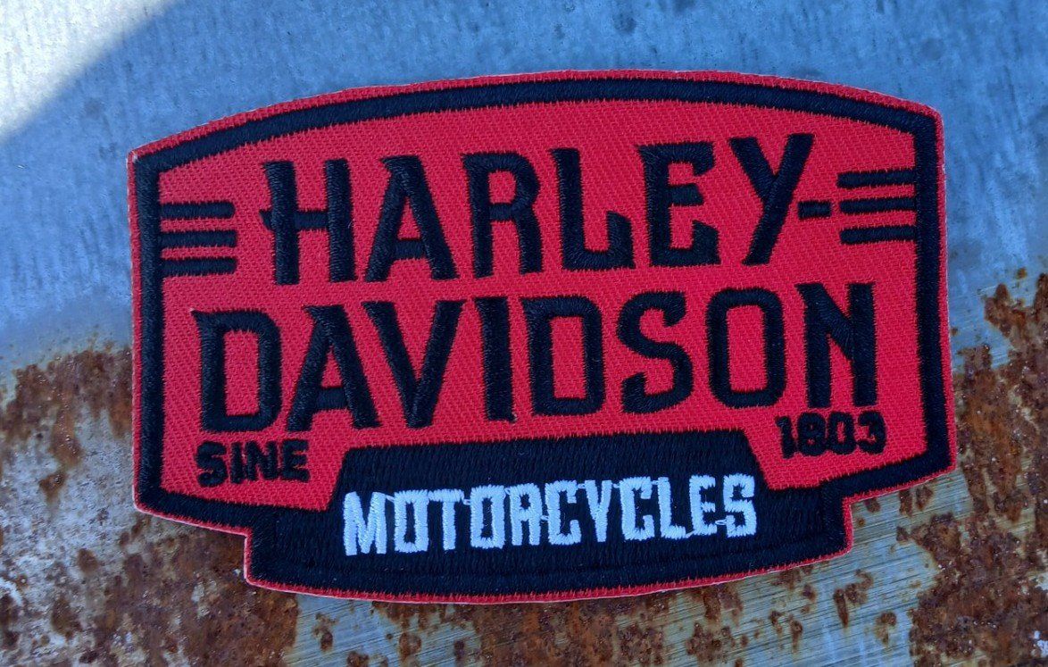 Harley-Davidson Toppe: Harley-Davidson, Patch thermocollant J023 – Nuovo e nell'imballaggio originale da Allens venduto da MADE.IN.ROCK.N.ROLL