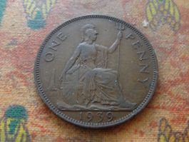ROYAUME-UNI  OLD  One  Penny  1939