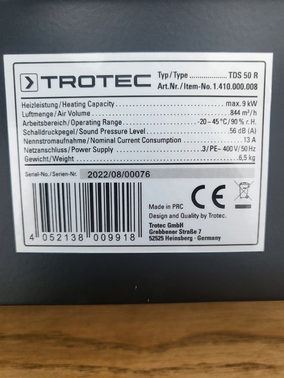 Trotec Radiatori: Heizlüfter – Nuovo e nell'imballaggio originale da Hinwil venduto da Finini 2
