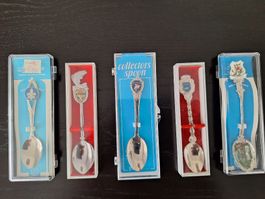 Sammlerloeffel Set 5 Stueck mit Motiven neu