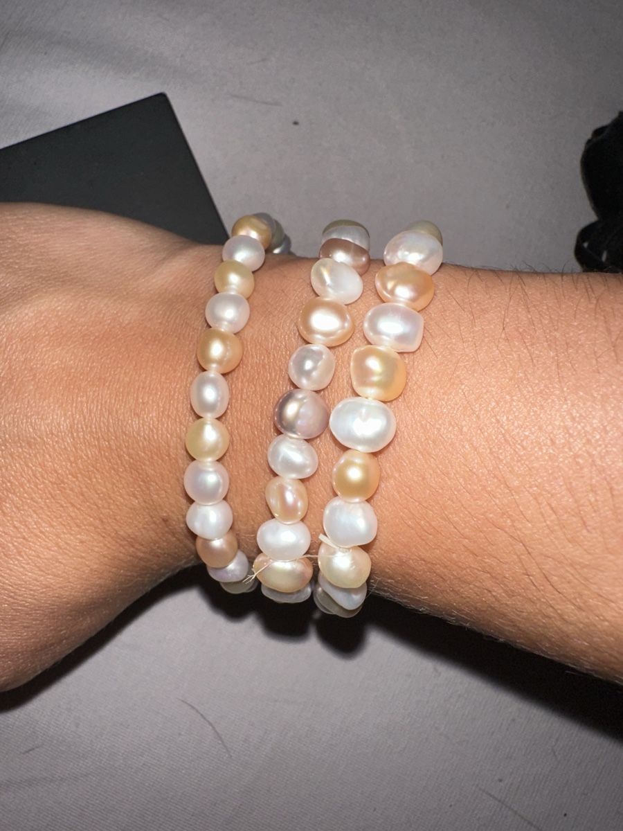 Perle (finte): 3er Set Armbänder & Ring  Süsswasser-Zuchtperlen – Nuovo (secondo la descrizione) da Nesslau venduto da chi_w9mw 1
