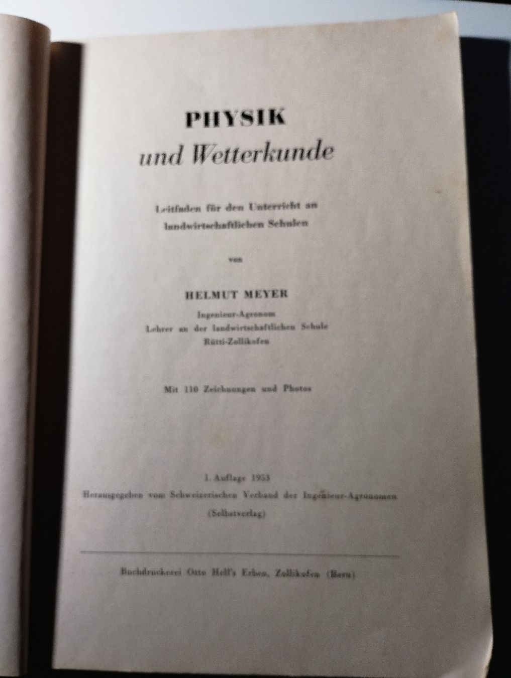 Libri: Physik und Wetterkunde, Helmut Meyer – Usato da Ostermundigen venduto da Dinge1 2