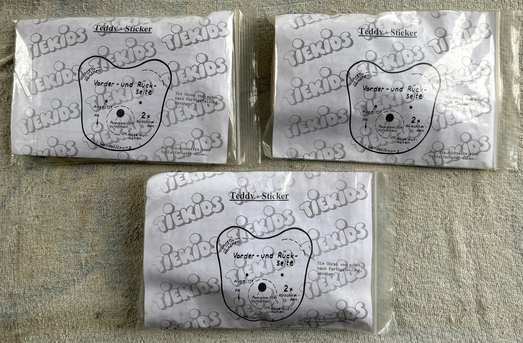 Kit bricolage: TIKIDS TEDDY STICKER 3 STÜCK NEU & ORIGINALVERPACKT – Nuovo e nell'imballaggio originale da Ostermundigen venduto da crazy-horse-1840