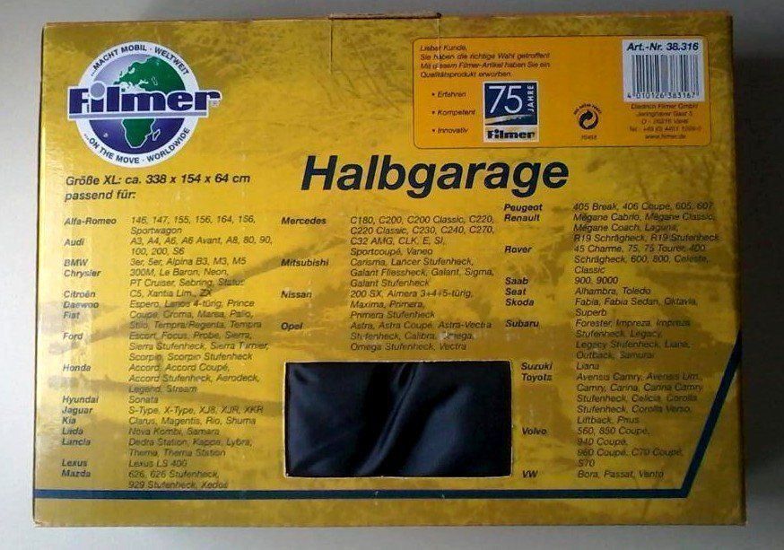 Coperture: Abdeckplane, Halbgarage Nylon Grösse XL – Nuovo e nell'imballaggio originale da Basel venduto da SchoenesWetter 1