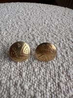 Clip-Ohrringe Goldfarben mit Muster