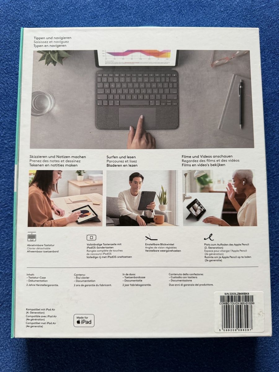 Apple Covers & Borse: Logitech Combo Touch iPad Air 4/5 Tastatur Case – Usato da Steffisburg venduto da Pk2000 1