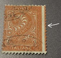 Italien 1865 briefmarke abart dezentriert