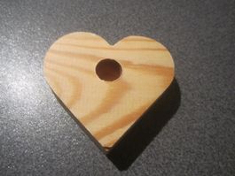 Herz, Holz, mit Loch, dick
