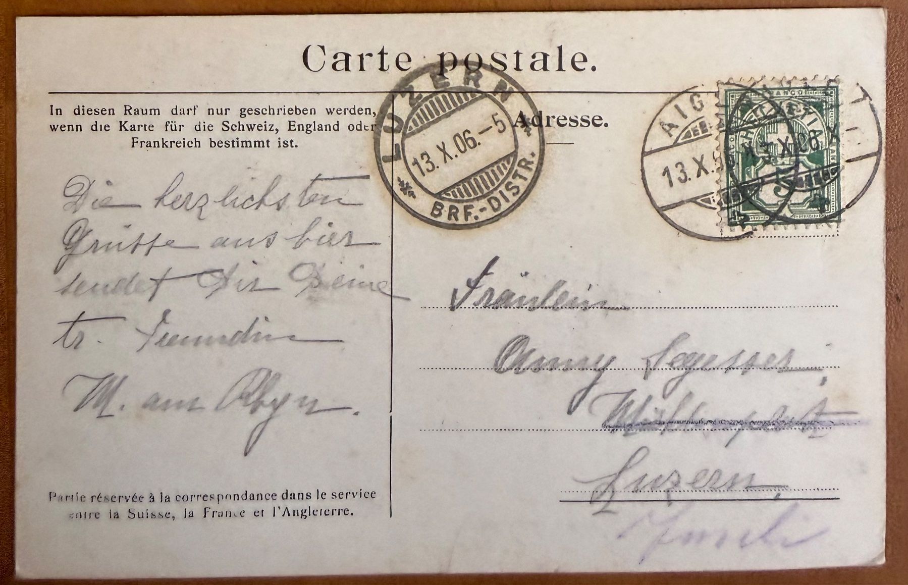Ansichtskarten: Barques sur le Léman -1906 – Gebraucht aus Lutry von Ediego 1