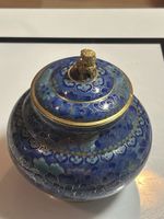 Dose mit Deckel, Cloisonné, Vintage, handbemalt(I12)