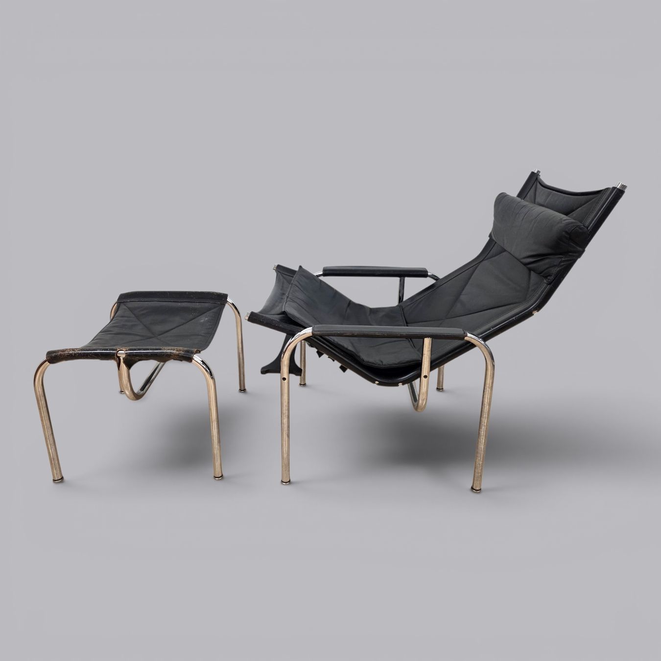 Sessel: Sessel mit Hocker, Leder, Chrom - Zeitloses Design! – Gebraucht aus Rieden AG von RuvensBrocki 5