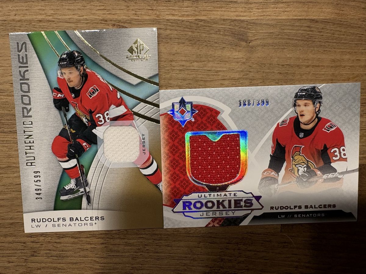 NHL Sammelbilder & Trading cards: 2 x Game Jersey Card Rudolfs Balcers – Neu (gemäss Beschreibung) aus Uttigen von Brainbug
