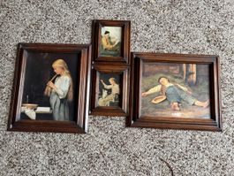 BUCO Albert Anker Holzschnitte 19. Jhd. 4 Stk. mit Rahmen