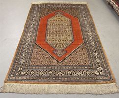 Frischgereinigter Perfekter feiner 100% Seide Ghom 106x157cm