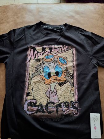 Shirt Boutique Ware XL 44/46 mit Glitzerdruck einmalig
