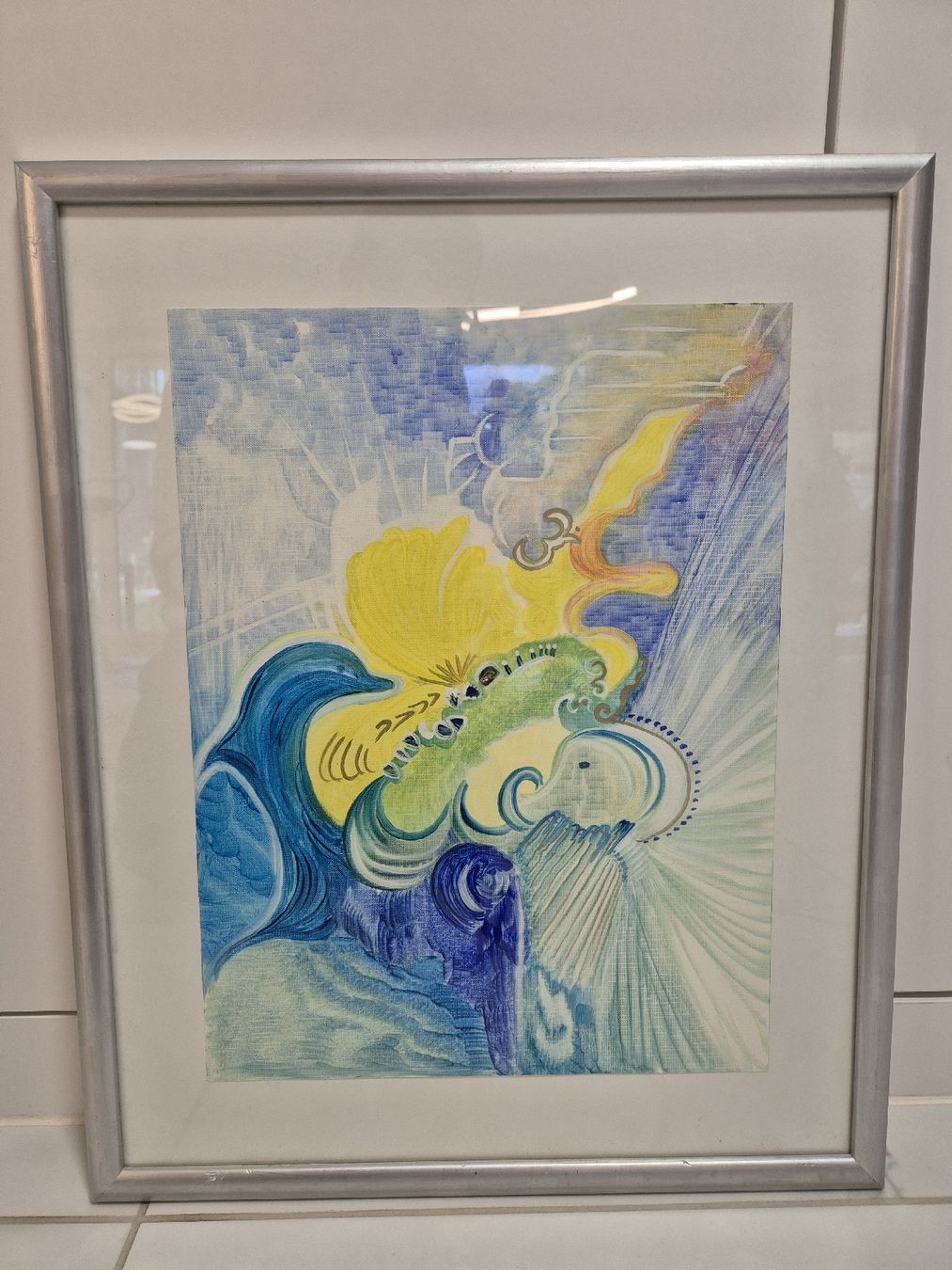Gemälde: Originales Gemälde, gerahmt, abstrakt ca. 43 x 53 cm – Gebraucht aus Krauchthal von SamsPuce