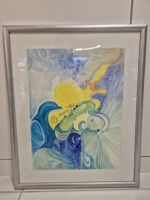 Originales Gemälde, gerahmt, abstrakt ca. 43 x 53 cm