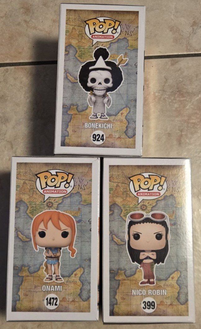 Funko Statuette: Funko Pop One Piece - Brook, Nami, Nico Robin - Set! – Usato da Figino venduto da Dylan.Mezza 3