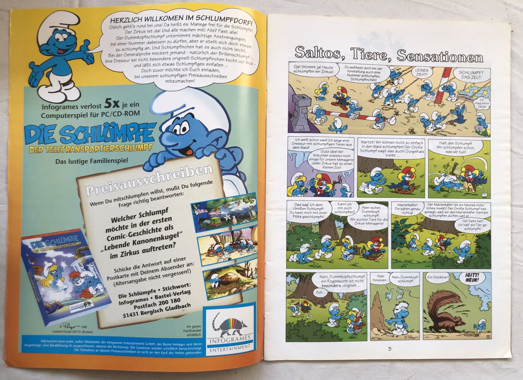 Fumetti: Die Schlümpfe - Heft Nr.69 - Bastei Comic - inkl. Beilage – Usato da Schaffhausen venduto da durruti 1