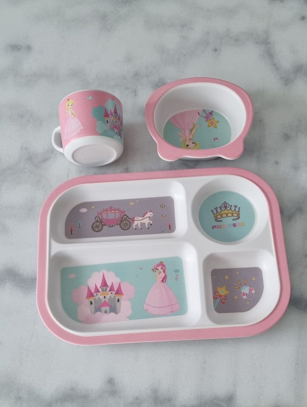 Set di piatti: KINDER GESCHIRR-SET Eco Bambo "PRINCESS " – Nuovo e nell'imballaggio originale da Stäfa venduto da BURG23