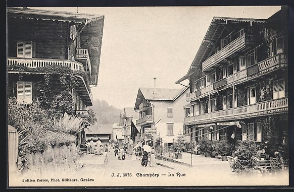Ansichtskarten: Champéry, La Rue, Hotel-Pension de Cham – Gebraucht aus Berlin von bartko-reher