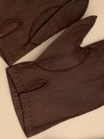 Elegante Lederhandschuhe Gr. 7,5 Vintage Braun
