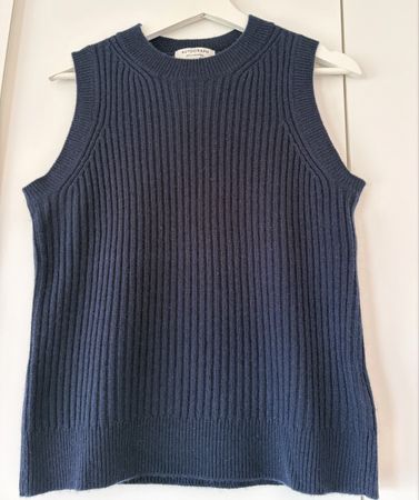 Autograph Knit Top Navy Blue Size M With Cashmere