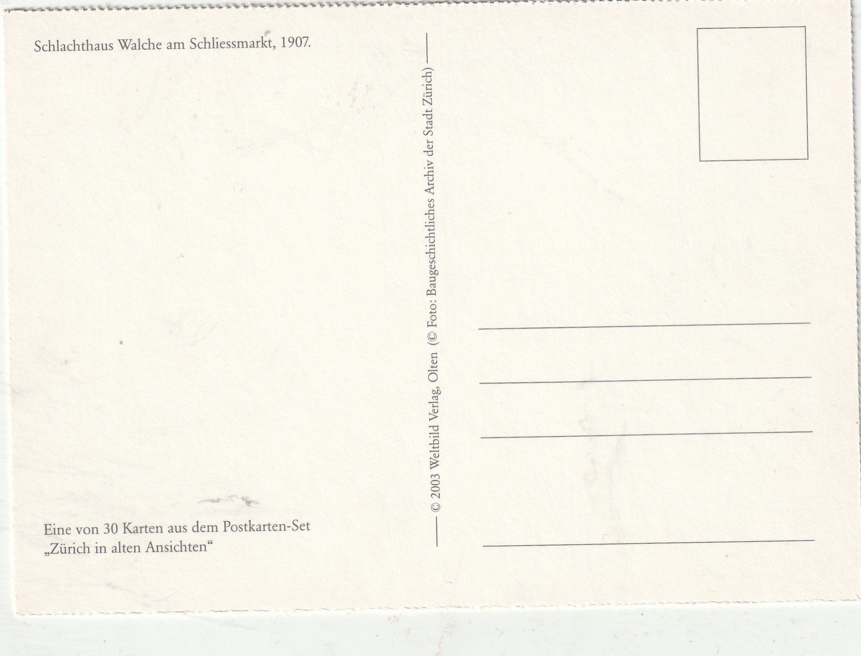 Cartoline postali: Zürich Schulhaus Walche  1907 – Usato da Lumbrein venduto da made02 1