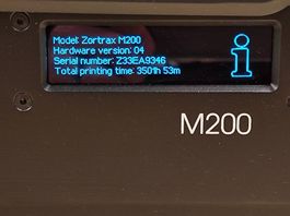 Zortrax M200  Imprimante 3D, excellent état, 3501h