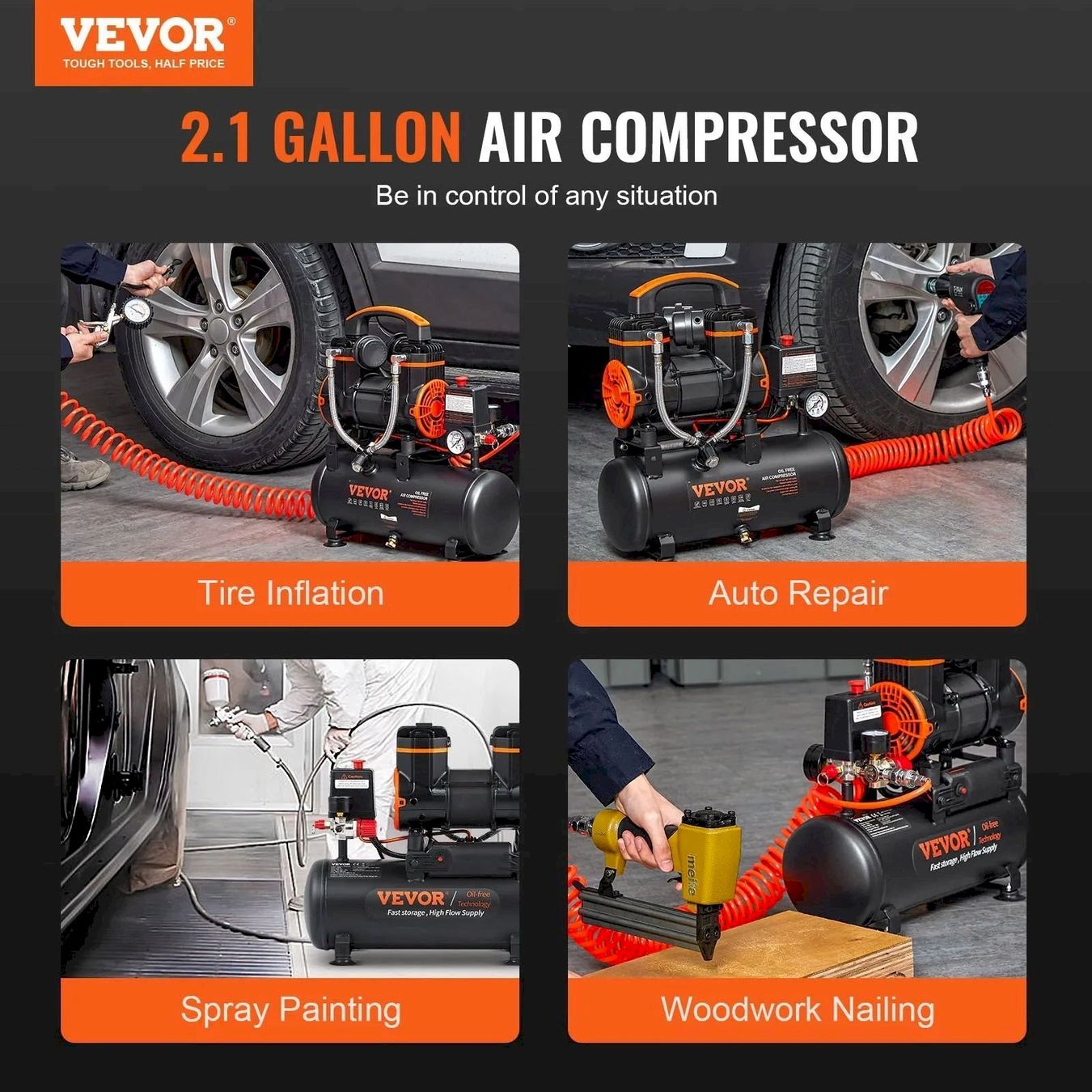 Compresseurs: VEVOR 2-900F8 Flüsterkompressor 8bar 8L – Neuf avec emballage d'origine à Bottighofen par zaap 5
